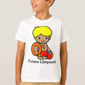 Cute Lifeguard boy met Lifesaver en Beach ball T-shirt (Voorkant)