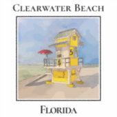 Cute Lifeguard Tower, Clearwater Beach Florida Sticker (Voorkant)
