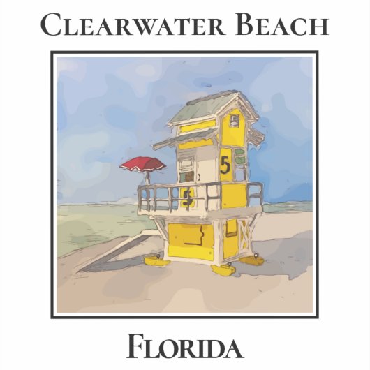 Cute Lifeguard Tower, Clearwater Beach Florida Sticker (Voorkant)