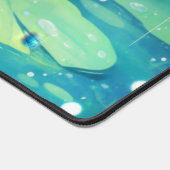 Cute Light Blue Axolotl Rainy Lily Pond Bureaumat (Hoek)