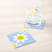 Cute Light Blue en White Floral 5th Birthday Kartonnen Onderzetters (Insitu)