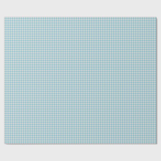 Cute Light Blue Gingham Pset Pattern Cadeaupapier (Vlak)