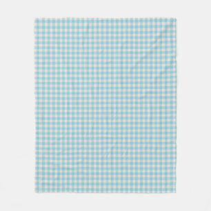 Cute  Light Blue Gingham Pset Pattern Fleece Deken