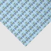 Cute Light Blue Owl Pattern  Tissuepapier (Detail)
