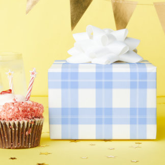 Cute Light Blue Plaid Simple Classic Cadeaupapier