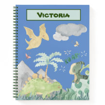 Cute Light Blue Waterverf Dinosaur