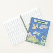 Cute Light Blue Waterverf Dinosaur Notitieboek (Binnen)