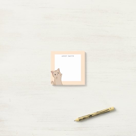 Cute light Brown Cat Personated Post-it® Notes (Op bureau)