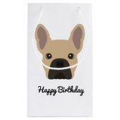 Cute Light Fawn French Bulldog Birthday Klein Cadeauzakje (Achterkant)