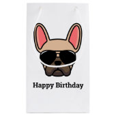 Cute Light Fawn French Bulldog Face Small Gift Bag Klein Cadeauzakje (Achterkant)
