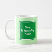 Cute Light Green Happy St Patricks Day Coffee Mok (Links)