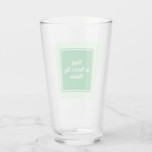 Cute Light Green Happy St Patricks Day Glass Glas (Achterkant)