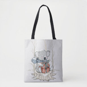 Cute Light Grey Koala Winter Snowfall Tas