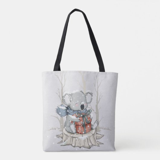 Cute Light Grey Koala Winter Snowfall Tas (Achterkant)