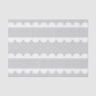 Cute Light Grey White Polka Dot Lace Pattern Tissuepapier