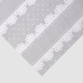 Cute Light Grey White Polka Dot Lace Pattern Tissuepapier (Detail)