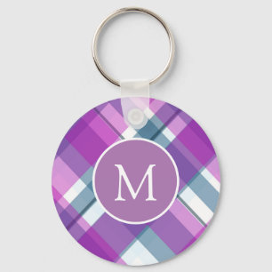 Cute Light Paars Play Monogram Sleutelhanger