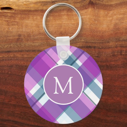 Cute Light Paars Play Monogram Sleutelhanger (Voorkant)