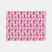 Cute light roze dachshond patroon fleece deken (Voorkant (Horizontaal))