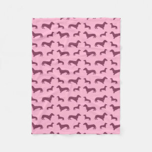 Cute light roze dachshond patroon fleece deken