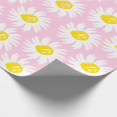 Cute light roze daisy floral spring chic cadeaupapier (Hoek)
