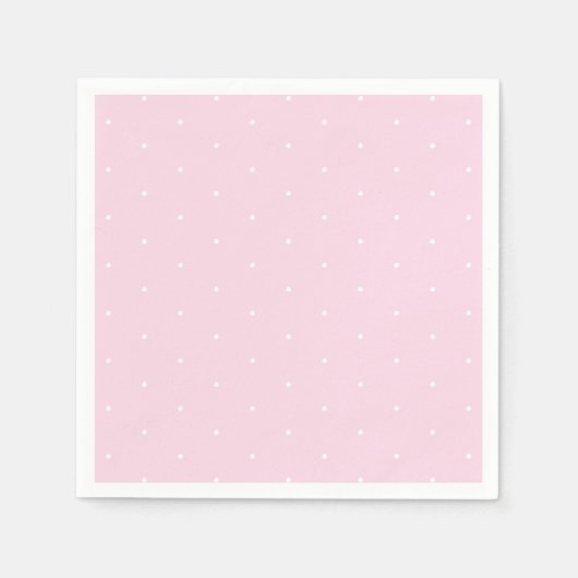 Cute light roze witte piepkleine polka punts schat servet (Voorkant)