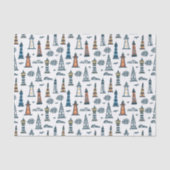 Cute Lighthouse Pattern Tissuepapier (Voorkant)