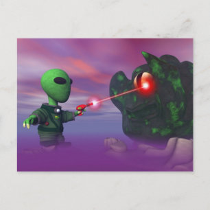 Cute lil Alien & Blob Briefkaart