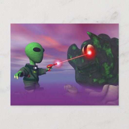 Cute lil Alien & Blob Briefkaart (Voorkant)