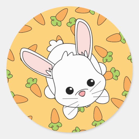 Cute Lil' Bunny Ronde Sticker (Voorkant)