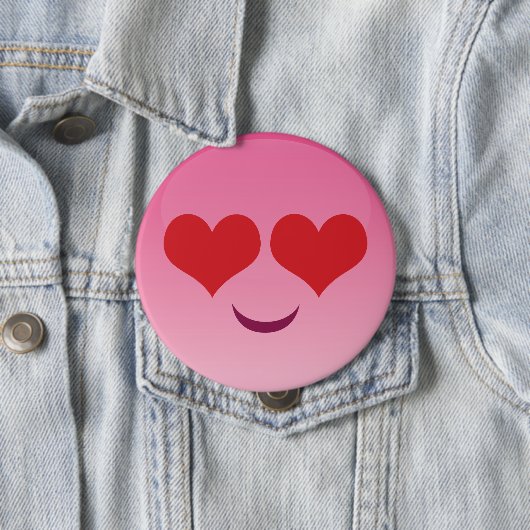 Cute lil Heart Eyes emoji Ronde Button 4,0 Cm (In situ)