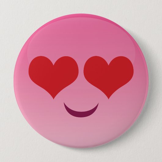 Cute lil Heart Eyes emoji Ronde Button 4,0 Cm (Voorkant)