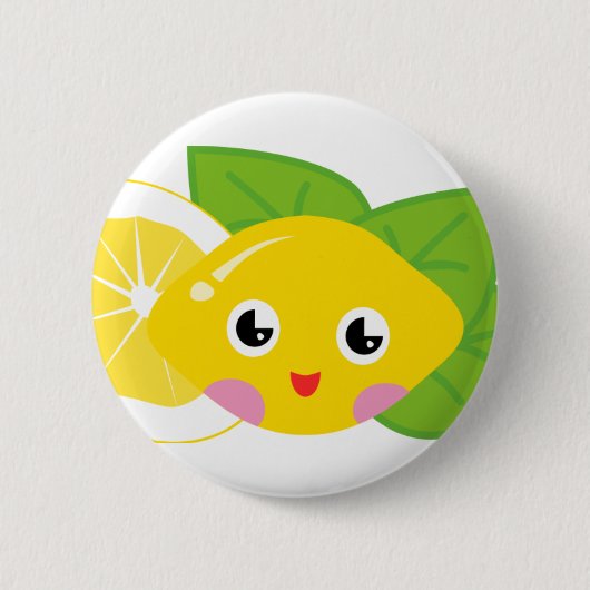 Cute Lil' Lemon Ronde Button 5,7 Cm (Voorkant)