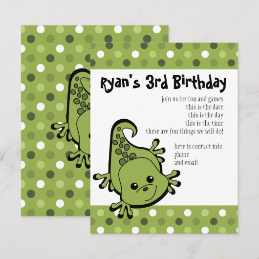 Cute Lil' Lizard Kaart (Voorkant / Achterkant)