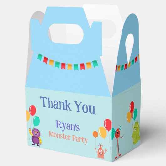 Cute lil monster cartoon leuk verjaardagsfeest bedankdoosjes (Geopend)