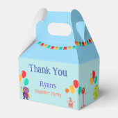 Cute lil monster cartoon leuk verjaardagsfeest bedankdoosjes (Voorkant Zijde)