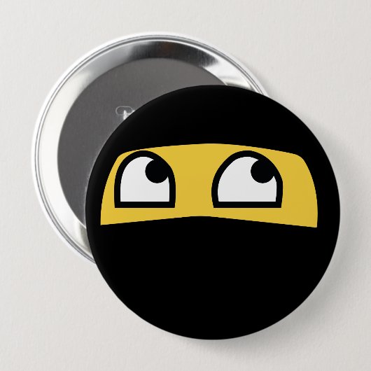Cute Lil' Ninja Emoji Ronde Button 4,0 Cm (Voorkant /achterkant)