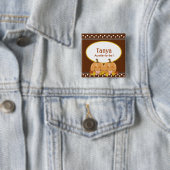 Cute Lil Pumpkins Baby shower Name Tag Button (In situ)