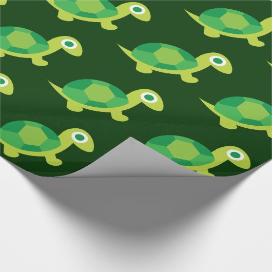 Cute Lil Turtle Guy Pattern Wrapping Paper Cadeaupapier (Hoek)