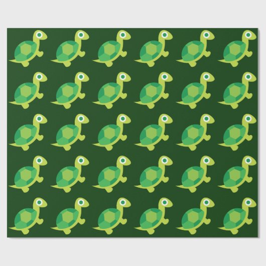 Cute Lil Turtle Guy Pattern Wrapping Paper Cadeaupapier (Vlak)