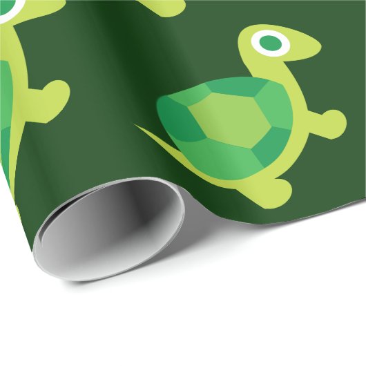 Cute Lil Turtle Guy Pattern Wrapping Paper Cadeaupapier (Rol Hoek)