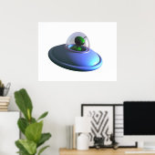 Cute Lil UFO-Poster Poster (Thuiskantoor)