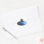 Cute Lil UFO-Sticker Ronde Sticker (Envelop)