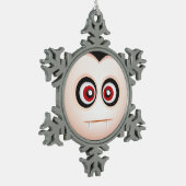 Cute Lil' Vampire Halloween Emoji Tin Sneeuwvlok Ornament (Links)