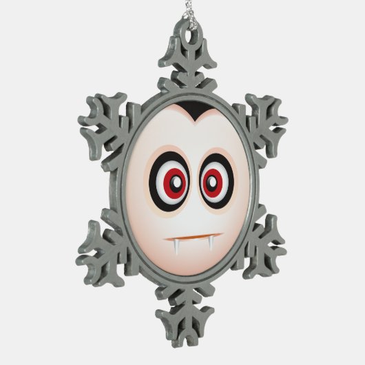 Cute Lil' Vampire Halloween Emoji Tin Sneeuwvlok Ornament (Links)