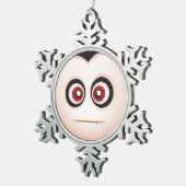 Cute Lil' Vampire Halloween Emoji Tin Sneeuwvlok Ornament (Rechts)
