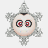 Cute Lil' Vampire Halloween Emoji Tin Sneeuwvlok Ornament (Voorkant)