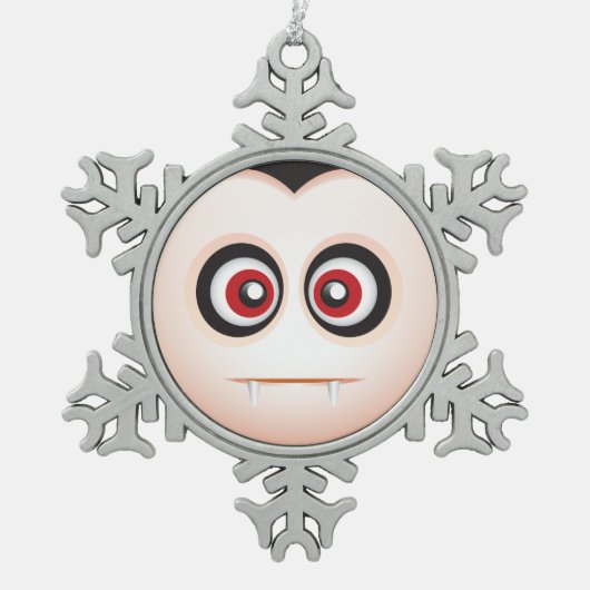 Cute Lil' Vampire Halloween Emoji Tin Sneeuwvlok Ornament (Voorkant)