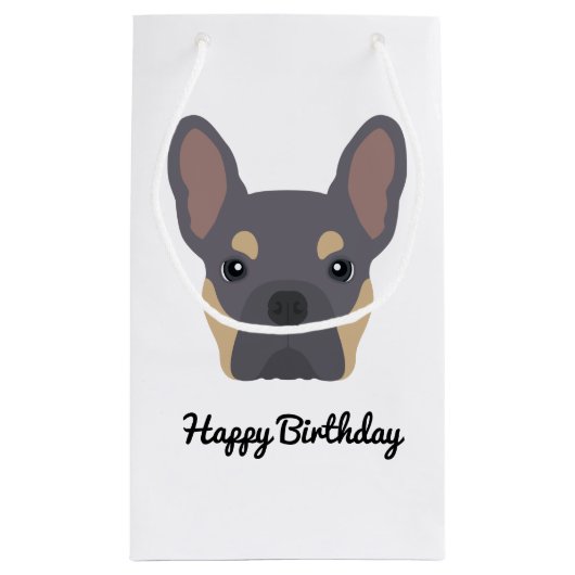Cute Lila en Tan French Bulldog Birthday Klein Cadeauzakje (Achterkant)