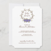 Cute Lila Floral Wreate Baby shower Kaart (Voorkant)